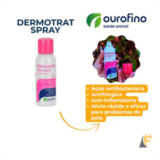 Dermotrat Spray Cães Cachorro Gatos Anti-inflamatório Antifúngica Antibacteriana Aerosol 110ml em Oferta na Shopee