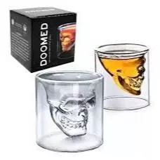 Copo de vidro Crystal Skull Shot Glass Drink Wine Cup para wísque