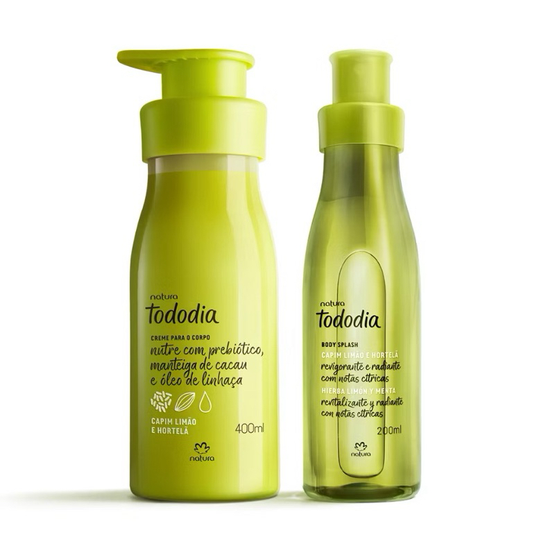 Kit Tododia Natura -Hidratante 400ml + Body Splash 200ml (escolha
