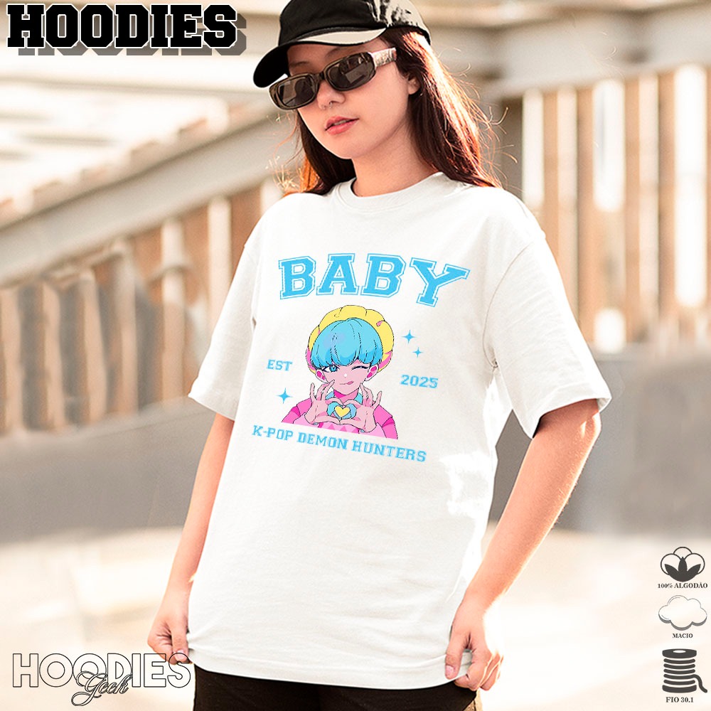 Camisa Camiseta basica e oversized baby saja boys demon hunters