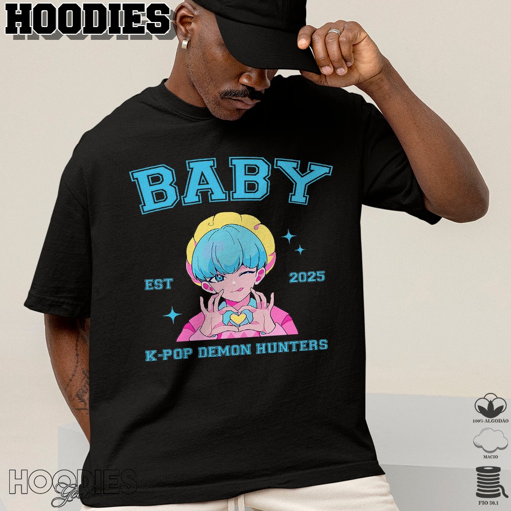 Camisa Camiseta basica e oversized baby saja boys demon hunters