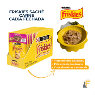 Sachê Para Gatos Ração Úmida Friskies Carne | Caixa Fechada 15 Unidades 85g Purina em Oferta na Shopee