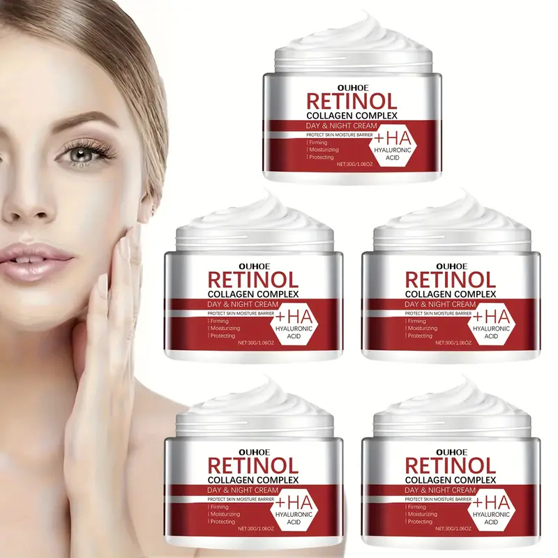 Creme Retinol Colágeno Dia e Noite - com Ácido Hialurônico & Vitamina E ...