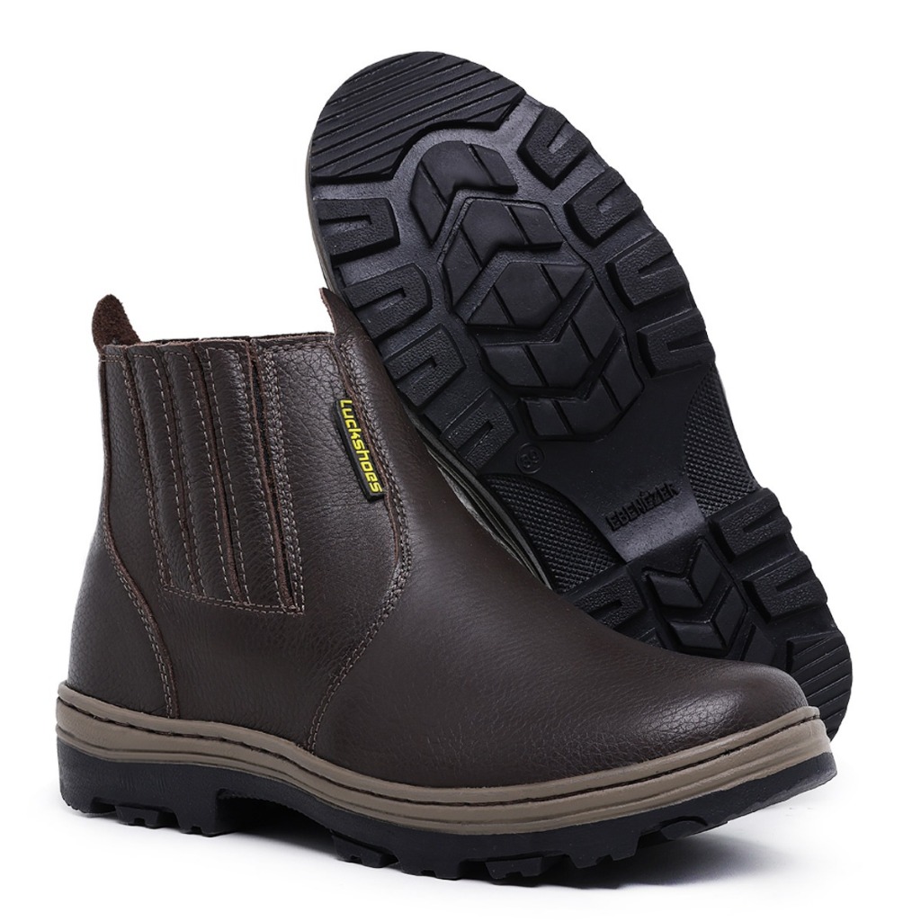 Bota Botina Masculina Cano Curto Confortável para Trabalho e Uso Casual ...