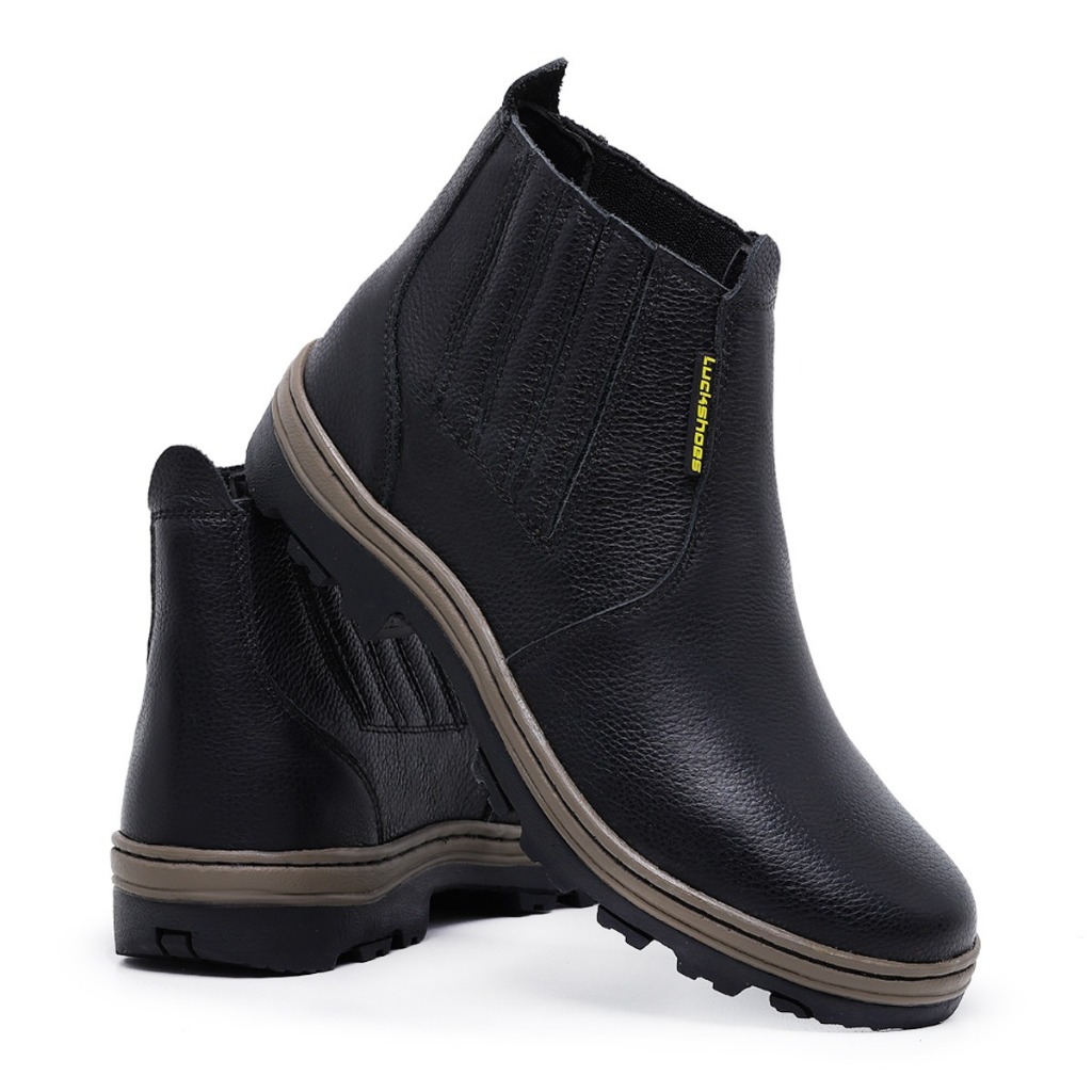 Bota botina masculina cano curto confortável pra trabalho e uso casual ...