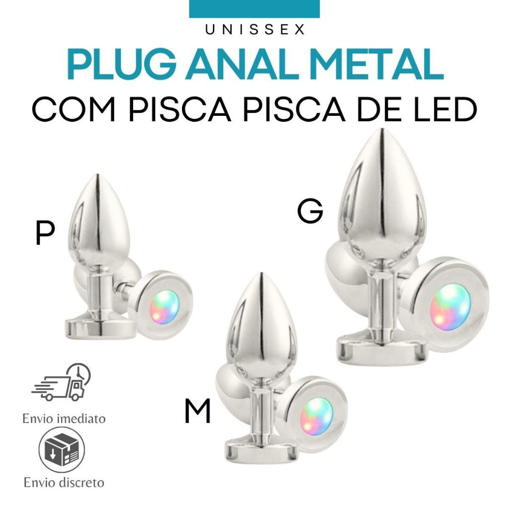 Plug Anal em Alumínio com Luz de Led Colorida Três Tamanhos Base Redonda -  Lovetoys