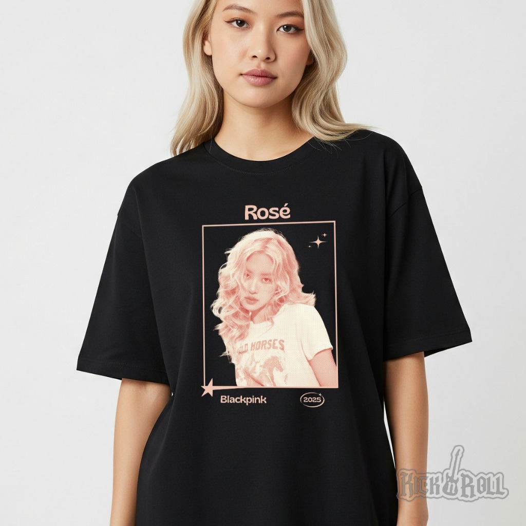 Camiseta Unissex Rock Rosé Blackpink kpop | Shopee Brasil