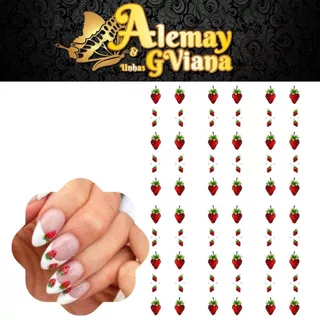 Morango do Amor Adesivo de Unha Nail - 15 Pares Mãos e Pés