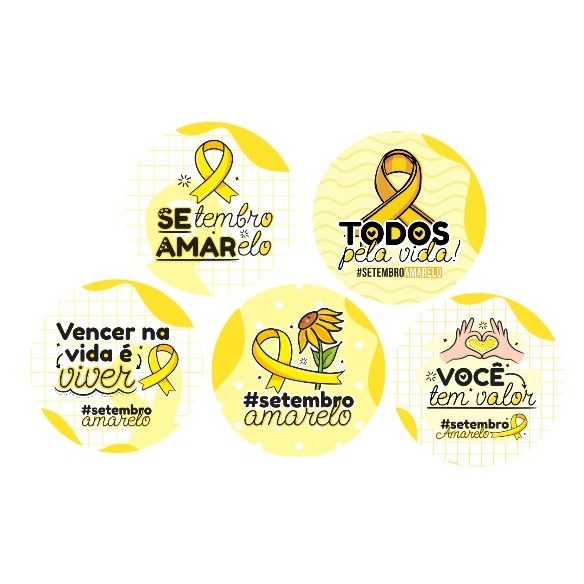 SETEMBRO AMARELO - 70 Etiquetas Adesivas Rótulos 4x4cm | Shopee Brasil