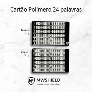 Cold Wallet Polímero BIP 39 | Hard Wallet (Seed Backup) |Seed Bitcoin Offline 24 palavras | Carteira física indetectável