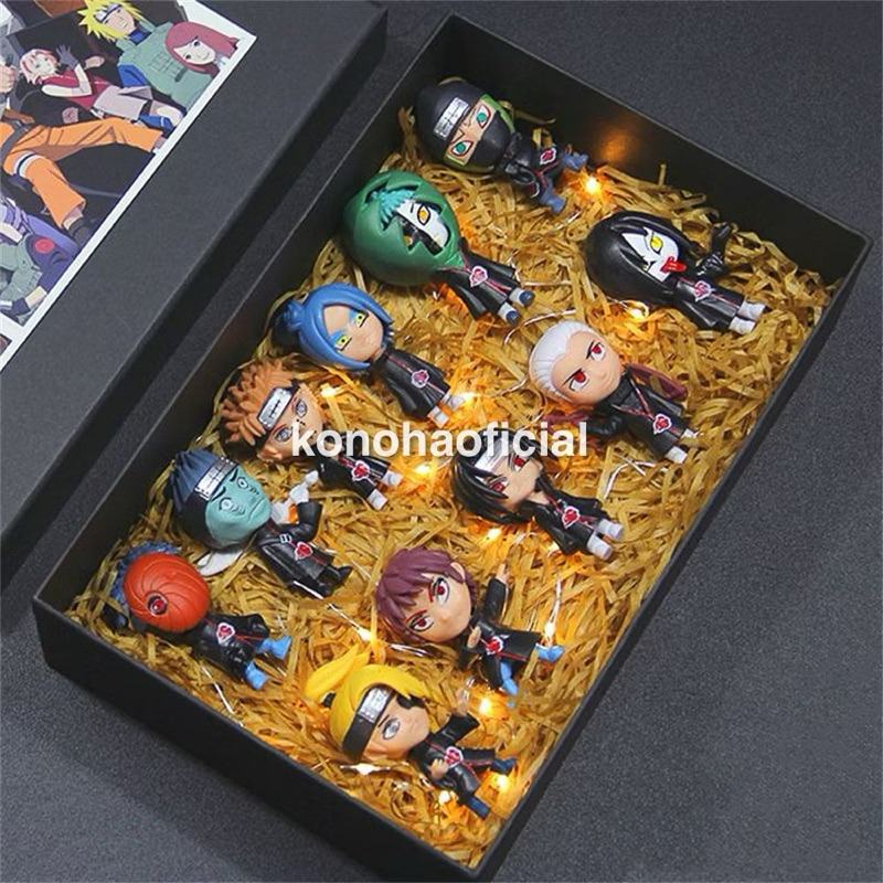 Kit 11 Bonecos Akatsuki Action Figure Miniaturas Anime Naruto