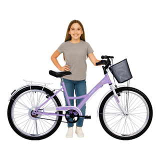 Bicicleta Infantil Feminina Athor Bliss Aro 24 – Cesto e Bagageiro, Quadro Aço, Ideal para Meninas de 9‑12 anos em Oferta na Shopee