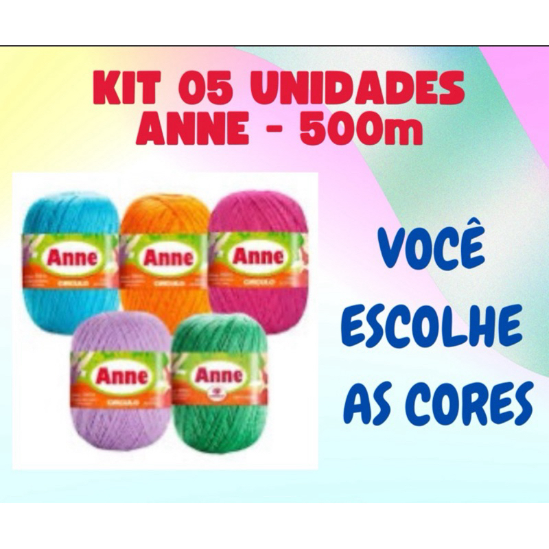 KIT 5 UNIDADES - Linha Anne Círculo 500 m - Escolha as cores! | Shopee ...