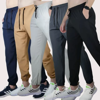 Kit 5 Calça Jogger Tactel Masculina em Poliéster e Elastano para Esportes Academia Treino