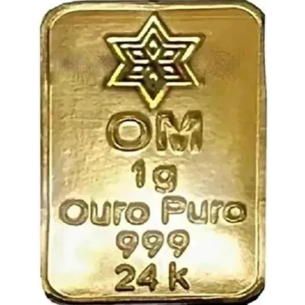 Barra de 1 Grama 24 K 24 Quilates Ouro Puro Teor 999.9 de Pureza ...
