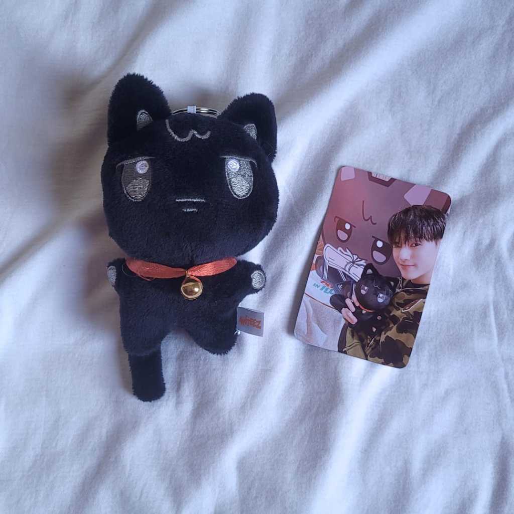 Pelúcia Ateez com card frente e verso plastificado Kpop pc fanmade
