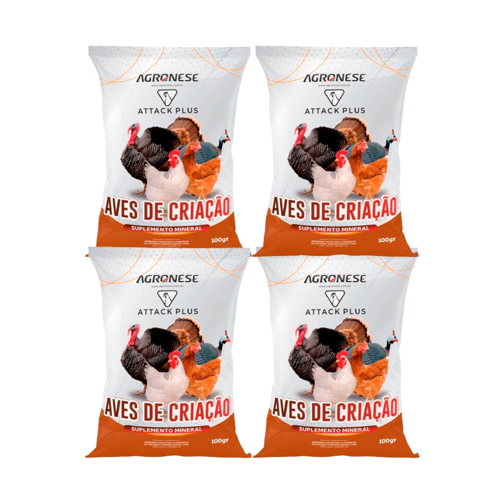 KIT 04UN ATTACK PLUS AVES PREMIX TODAS AS FASES SUPLEMENTO