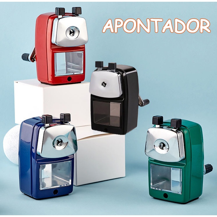 Apontador de Mesa Manual para Lapis com Manivela e Deposito Coletor ...