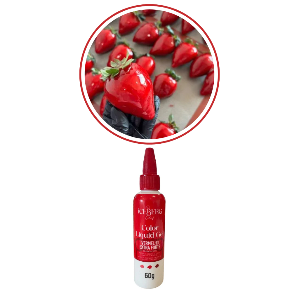 Corante Alimenticio Vermelho Extra Forte 60g Icerbeg Morango