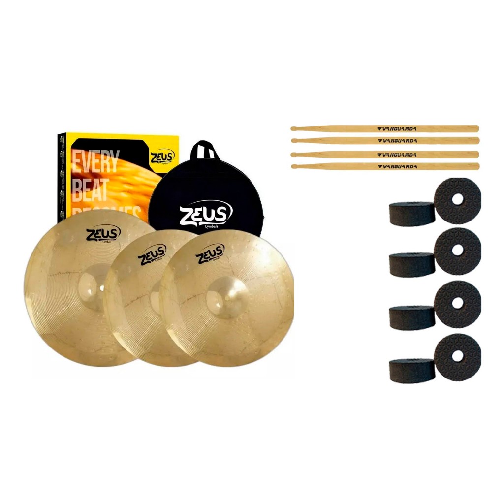 1.  Bless this  2点 set Kit Pratos Zeus Beginner Set A Hi Hat 13, Crash 16 + Bag | Shopee