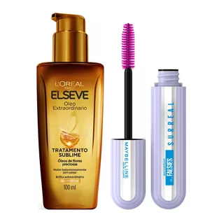 Kit Óleo Extraordinário L'Oréal Paris + Máscara de Cílios Falsies Surreal em Oferta na Shopee