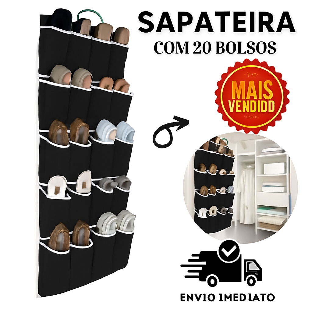 Kit Sapateira De Porta Parede Organizadora de Sapatos Vertical C/10 ...