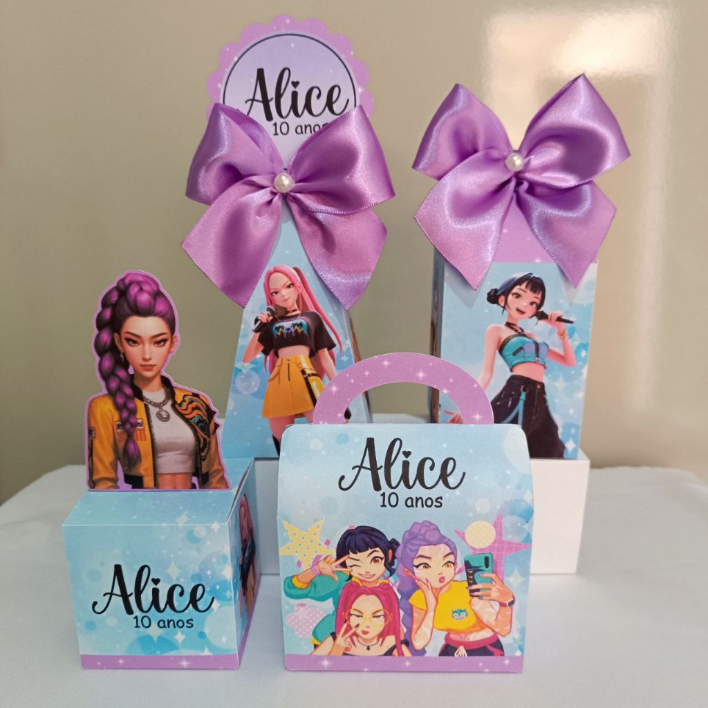 Kit Personalizados Guerreiras do Kpop PEGUE E MONTE kit festa lembrancinhas