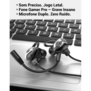 Fone De Ouvido Gamer G3000 com Fio,Microfone Duplo Cancelamento de Ruído p/Jogos FPS conector 3,5mm