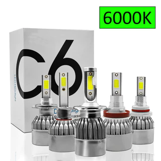 Par de Lâmpadas C6 Super Led 6000K H1 H3 H4 H7 H11 H13 HB3(9005) HB4(9006) H16 H27 - 12V a 24V em Oferta na Shopee