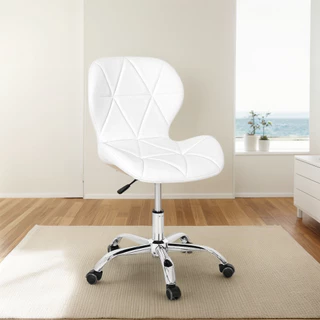 Cadeira De Escritório Slim Ergonômica Giratória Couro Diversas Cores