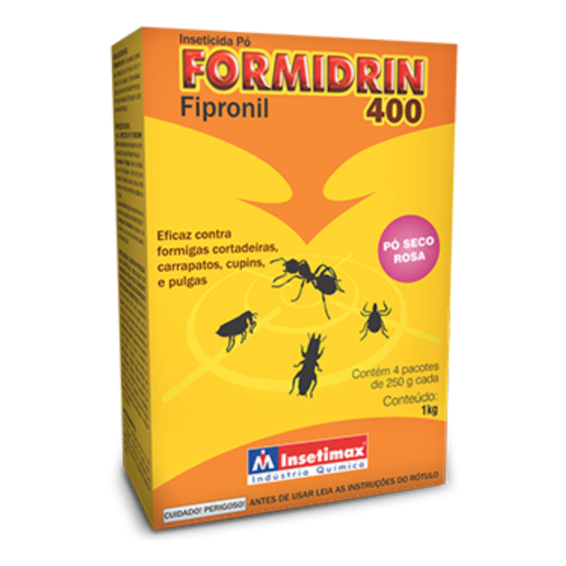 Formidrin Fipronil Pó Rosa 1Kg Elimina Formigas Carrapatos Cupins e ...