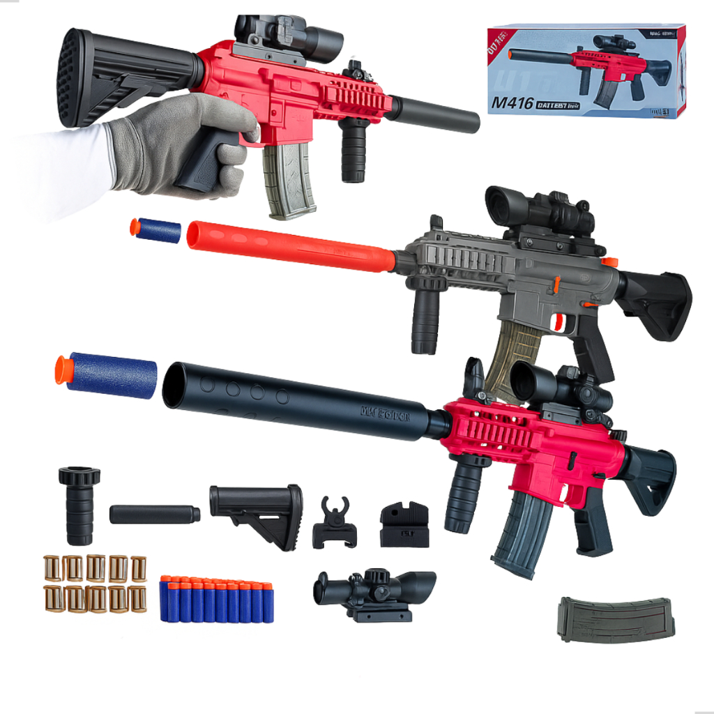 Lança Dardos Nerf Arminha M4 Brinquedo Infantil Metralhadora Recarga ...