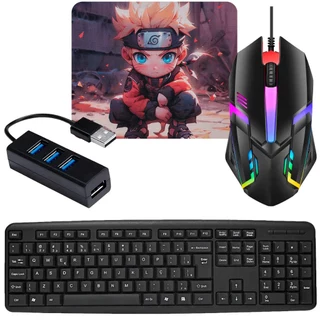 Kit Gamer Mobilador Celular com Teclado, Mouse, Pad, HUB e OTG Tipo C/V8 em Oferta na Shopee
