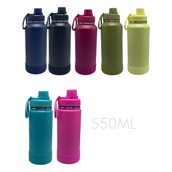 Garrafa Térmica Quente/Frio 550ml Academia Portátil Parede Dupla Inox