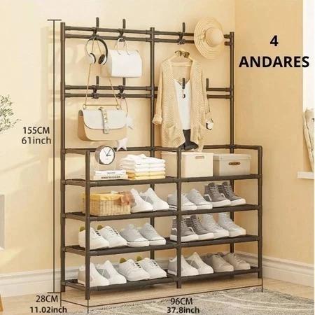 Organizadora Sapateira Cabideiro Arara Suporte Multiuso Para Sapato Tenis Roupa Closet Quarto Armários