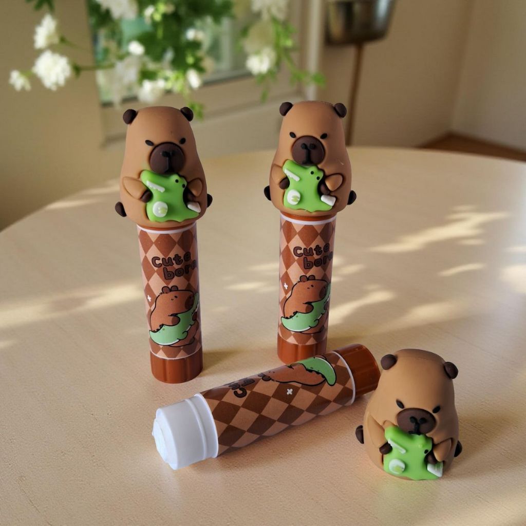 Cola Bastão Escolar com Ponteira 3D Capivara Papelaria Fofa Kawaii ...