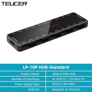 Controladora de Fans para computador ARGB/PWM Teucer/Upsiren 8/10 portas sem controle
