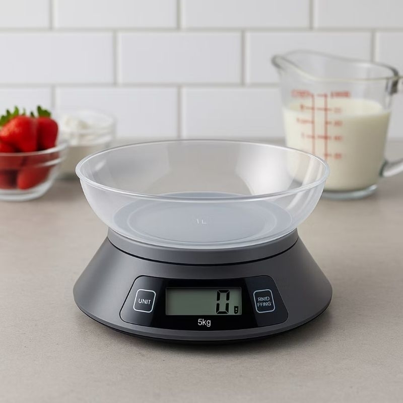 Balança Digital Com Tigela Redonda Cozinha Bandeja Capacidade 5kg Pesar ...