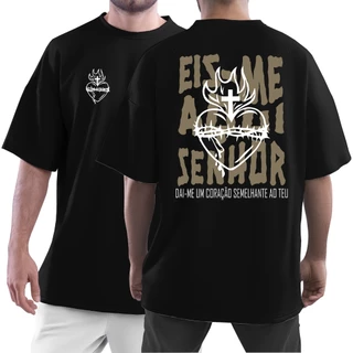 Camiseta Cristã Feminina/Masculina Eis me Aqui senhor- Moda Gospel PP ao GG