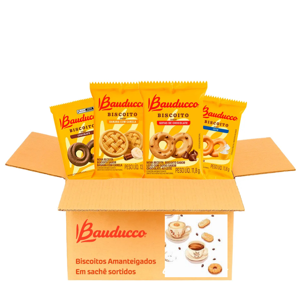 Biscoito Bauducco Bolacha Sachê 11,g Mista Sortida Cx 50un | Shopee Brasil