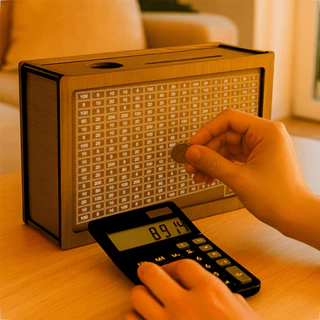 Woodbox Cofre Magico 10Mil/1Mil Poupe Usando O Metodo Japones Kakebo Caixa Mdf Adesivado em Oferta na Shopee