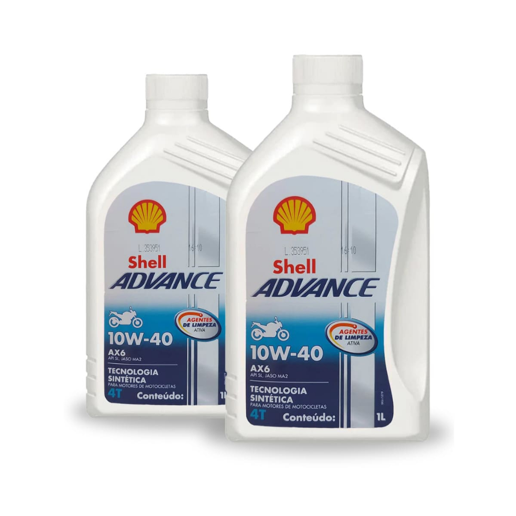 Kit 2 Litros Óleo Moto Shell Advance AX6 10W40 - Fazer 250, Lander ...