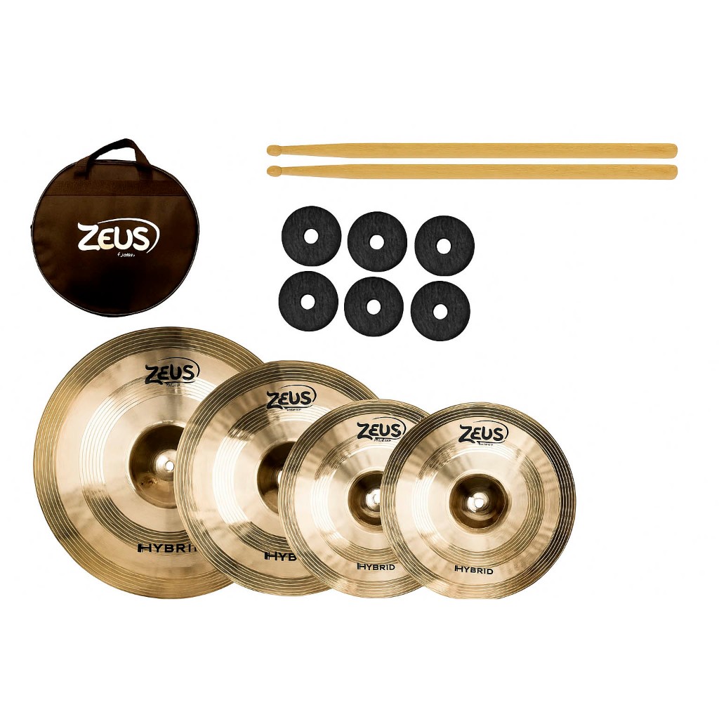 Kit Pratos Para Bateria 14'' 16'' 20'' Zeus Hybrid Set C B20