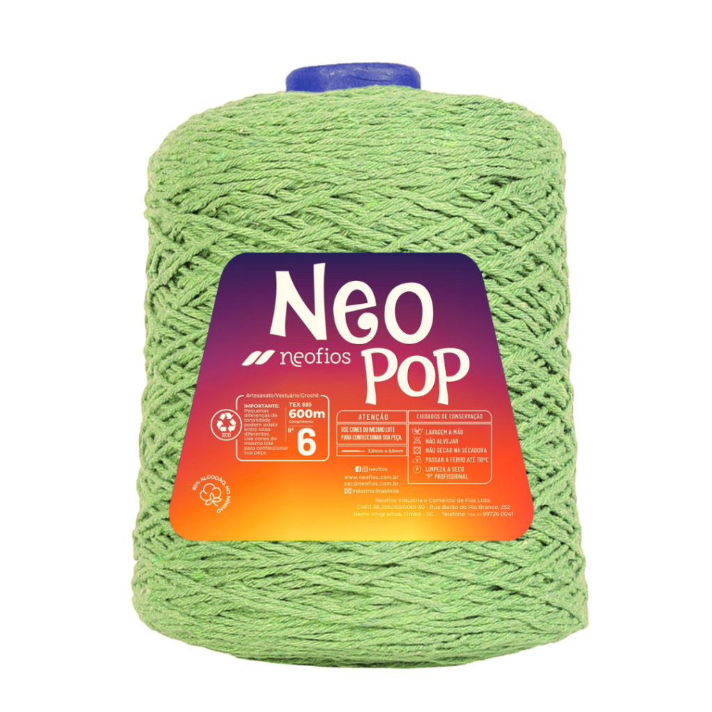 Crochê Barbante Fio NEOPOP NEOFIOS - 600 Metros Número 6 - Ideal