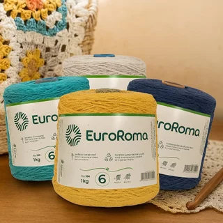 Barbante Euroroma 1Kg Fio 6 Várias Cores PROMOÇÃO - barbante para crochê, fio para crochê em Oferta na Shopee