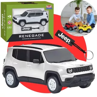 Carrinho de Brinquedo Jeep Renegade Miniatura Colecionável Original Pneu de Borracha Com Chaveiro