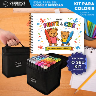 Livro Para Colorir Infantil com 50 Desenhos Criativo | Personagens dos Ursinhos Aventureiros - BC em Oferta na Shopee