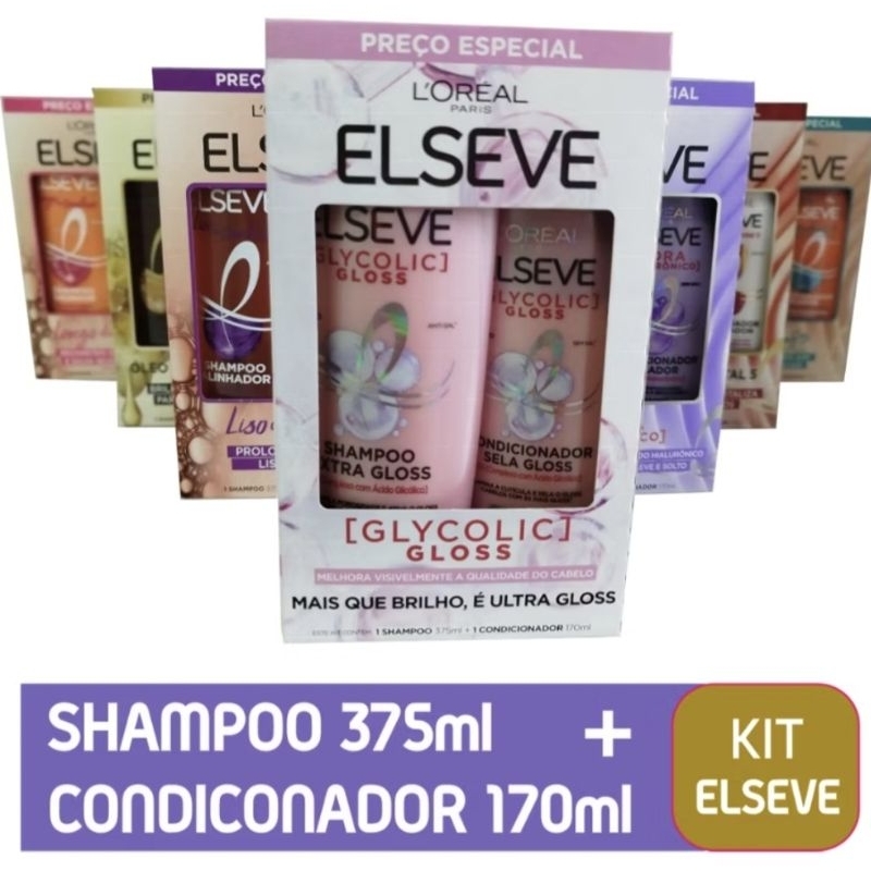 KIT SHAMPOO 375ML+CONDICIONADOR 170ML ELSEVE | Shopee Brasil