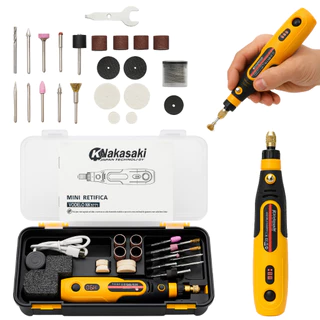 Mini Micro Retífica Digital 15.000 RPM Recarregável Estojo Organizador e Acessórios