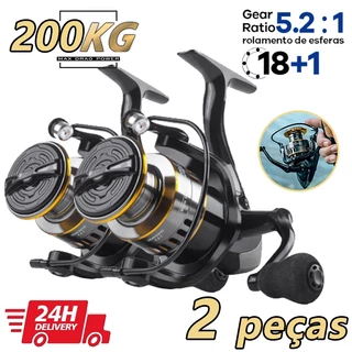 Kit 2 90kg Maximum Carretel De Pesca Profissional 18 + 1BB 5; 2 1 De Metal Para Mão Esquerda E Direita